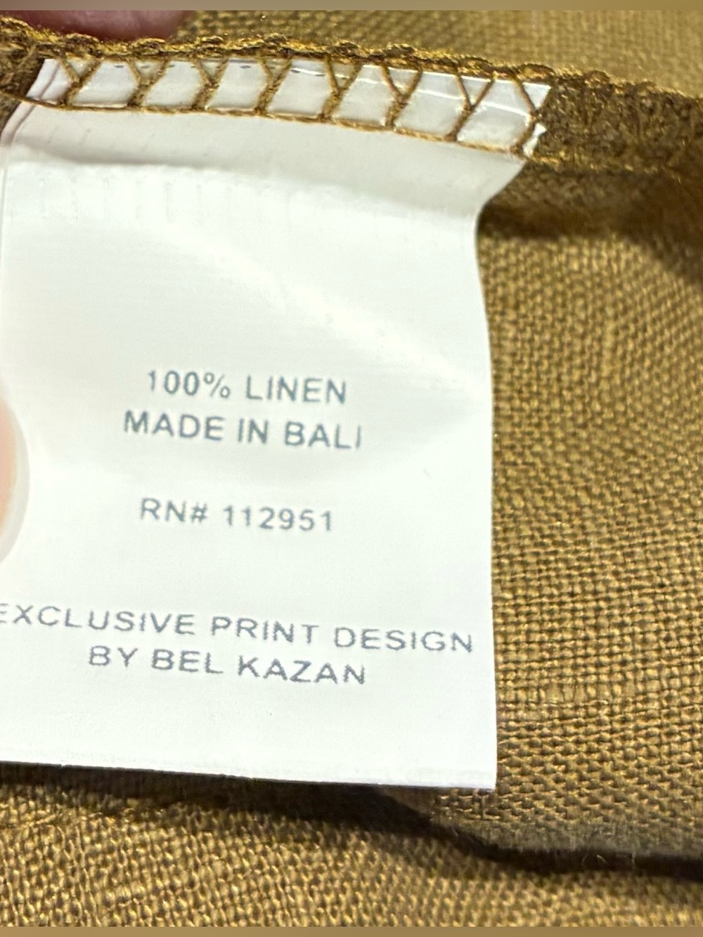 bel kazan Top Larkin Button Back Crop Linen Cumin SZ. Med - Picture 11 of 15